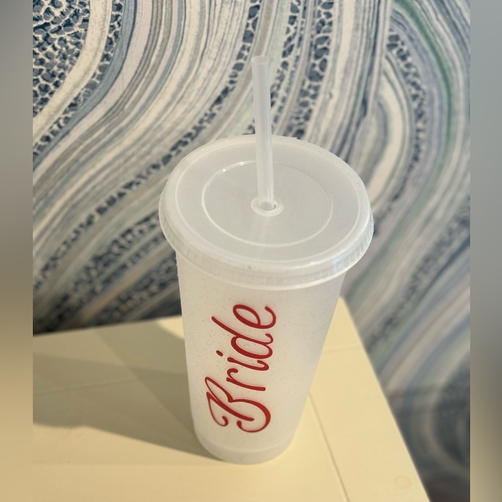Reusable Tumblr, white glitter - Picture 2 of 3